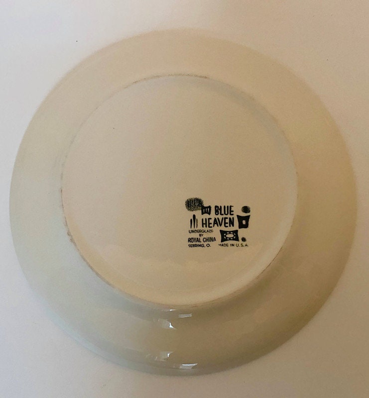 Mid Century Blue Heaven Dinner Plateby Royal China - Duckwells