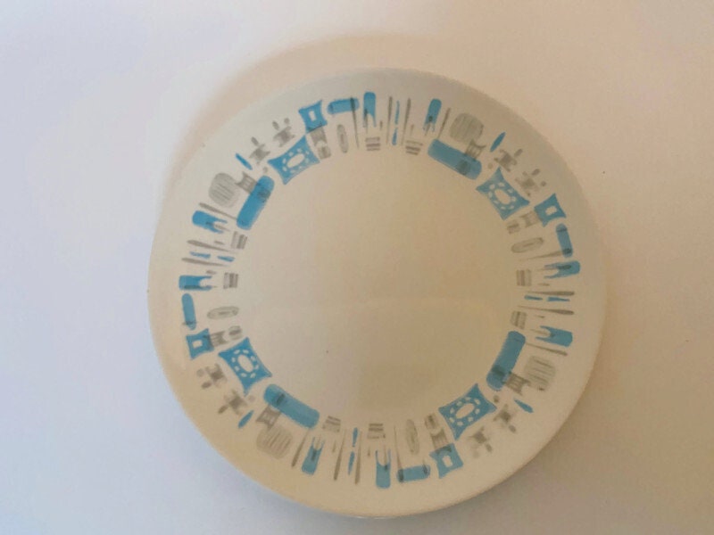 Mid Century Blue Heaven Dinner Plateby Royal China - Duckwells