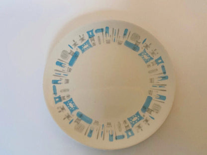 Mid Century Blue Heaven Dinner Plateby Royal China - Duckwells