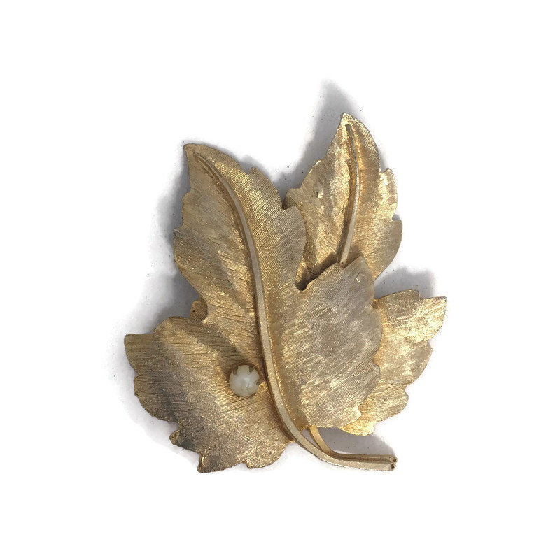 Mid Century Extra Large Leaf Pin - Duckwells