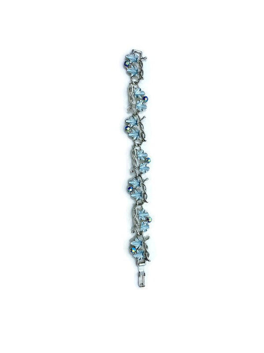 Midcentury Blue Rhinestone Bracelet - Duckwells