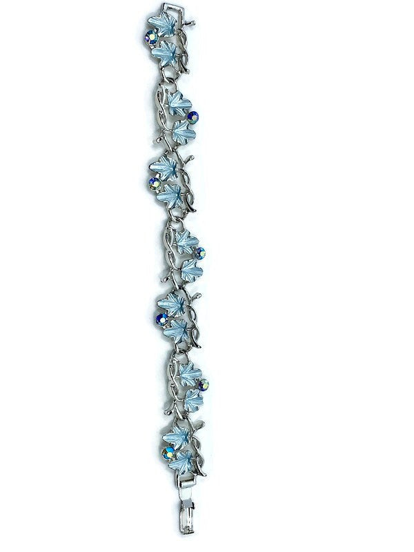 Midcentury Blue Rhinestone Bracelet - Duckwells