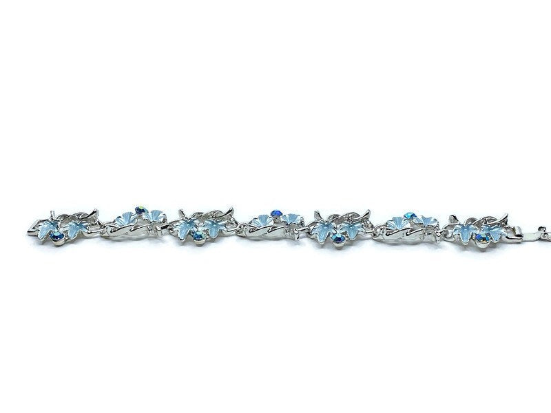 Midcentury Blue Rhinestone Bracelet - Duckwells