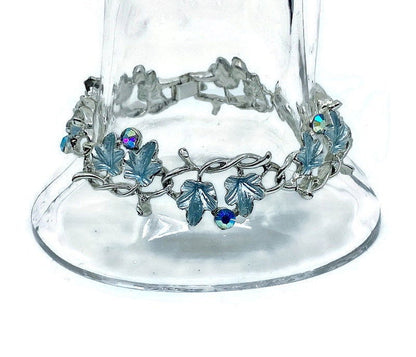 Midcentury Blue Rhinestone Bracelet - Duckwells