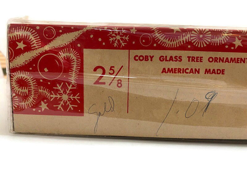 Midcentury Coby Gold Glass Christmas Ornaments - Duckwells