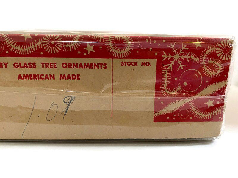 Midcentury Coby Gold Glass Christmas Ornaments - Duckwells