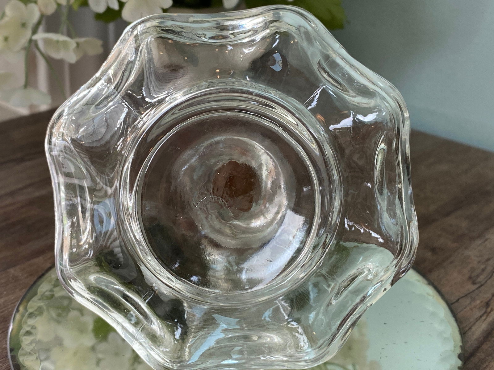 Midcentury Cologne Bottle Flower Shaped with Spiral Neck - Duckwells