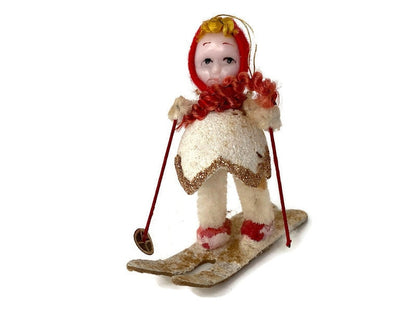 Midcentury Elf on Skis Ornament or Figurine - Duckwells