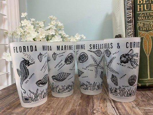 Midcentury Florida Souvenir Frosted Glassware - Duckwells
