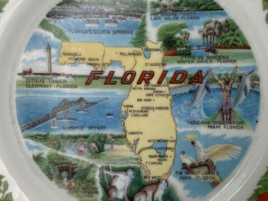 Midcentury Florida Souvenir Plate - Duckwells