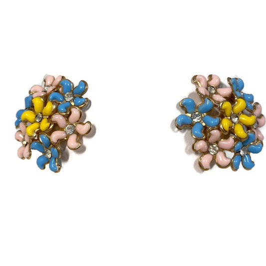 Midcentury Flower Clip On Earrings - Duckwells