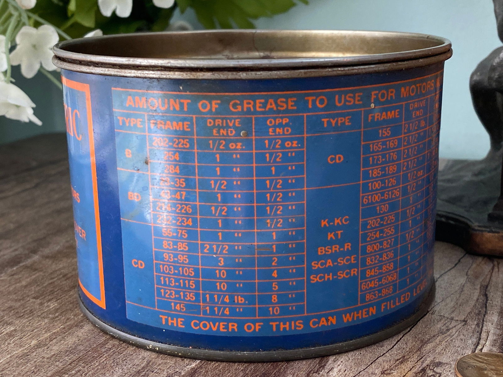 Midcentury General Electric Grease Tin Can - Duckwells
