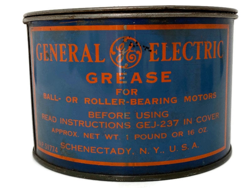 Midcentury General Electric Grease Tin Can - Duckwells