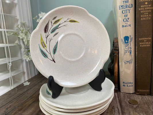Midcentury Harmony House Whispering Leaves Saucers at Duckwells