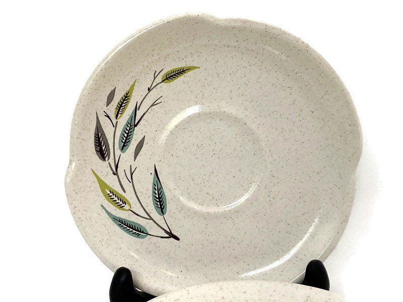 Midcentury Harmony House Whispering Leaves Saucers - Duckwells