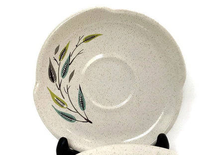 Midcentury Harmony House Whispering Leaves Saucers - Duckwells