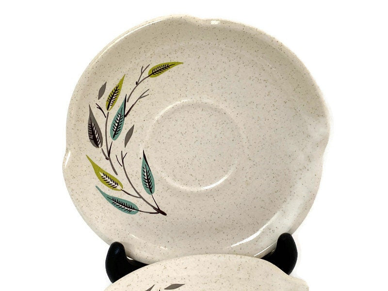 Midcentury Harmony House Whispering Leaves Saucers - Duckwells