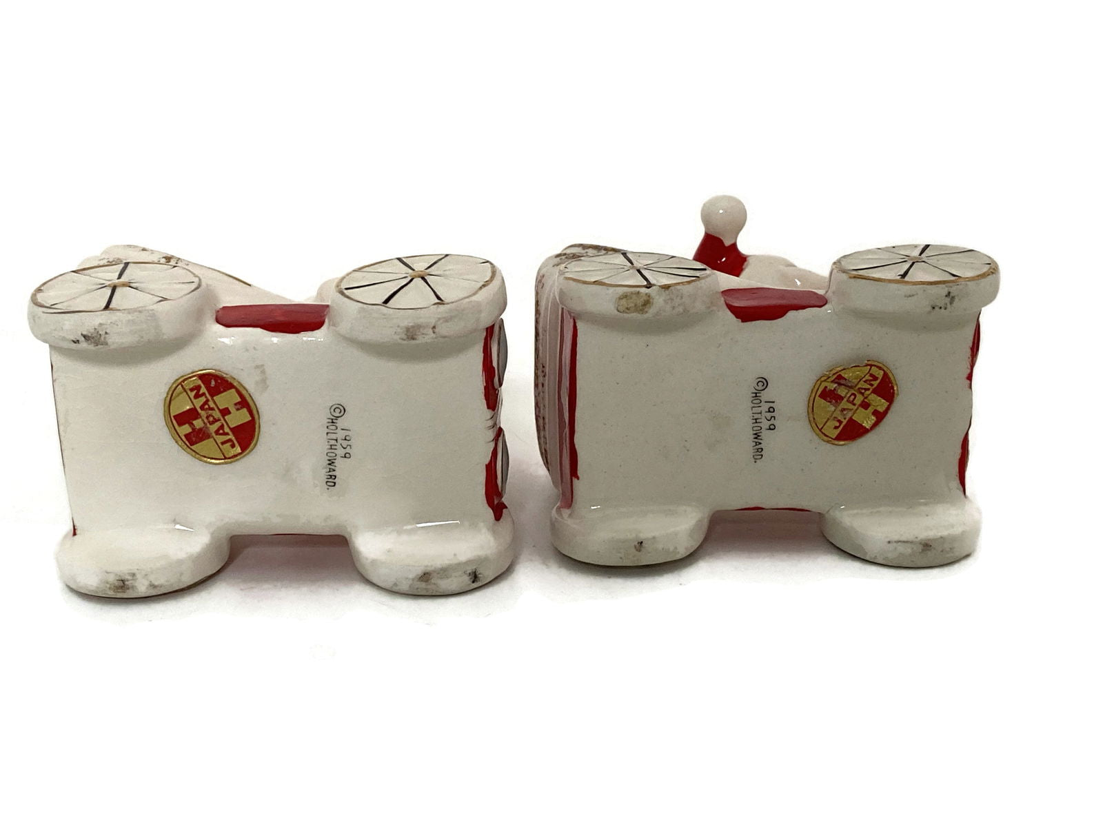 Midcentury Holt Howard Santa in Car Candle Holders - Duckwells