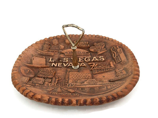 Midcentury Las Vegas Souvenir Serving Tray with Handle at Duckwells