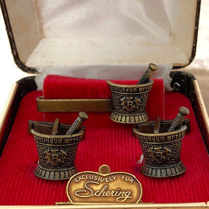 Midcentury Medical Jewelry Set - Cufflinks and Tiebar - Duckwells
