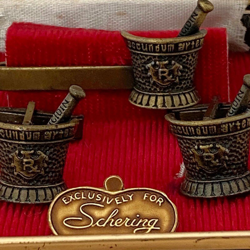 Midcentury Medical Jewelry Set - Cufflinks and Tiebar - Duckwells