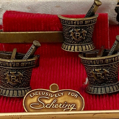 Midcentury Medical Jewelry Set - Cufflinks and Tiebar - Duckwells