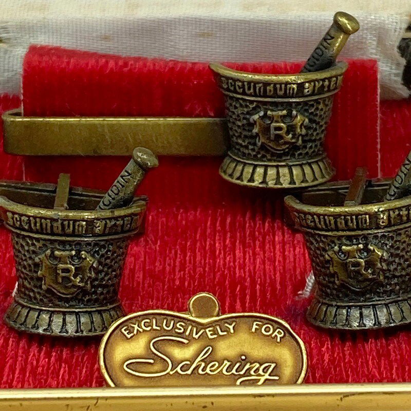Midcentury Medical Jewelry Set - Cufflinks and Tiebar - Duckwells