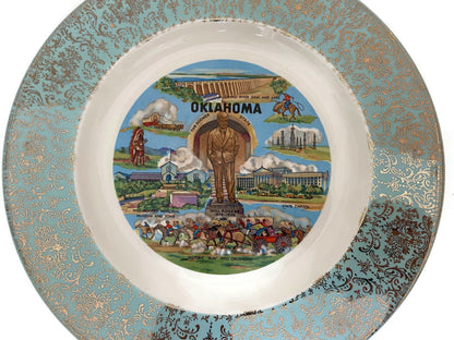 Midcentury Oklahoma State Souvenir Plate - Duckwells