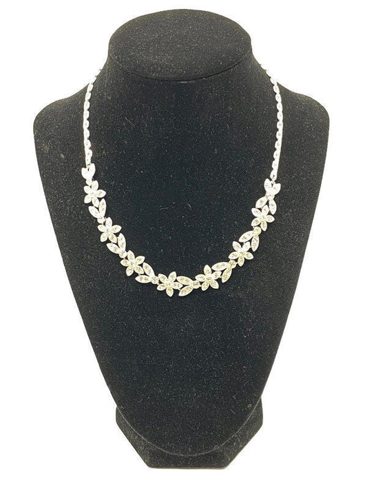 Midcentury Rhinestone Necklace signed ORA - Duckwells