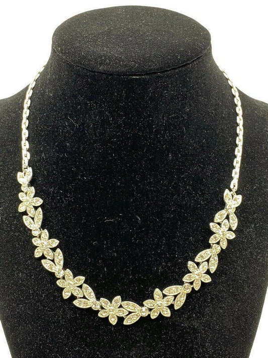 Midcentury Rhinestone Necklace signed ORA - Duckwells