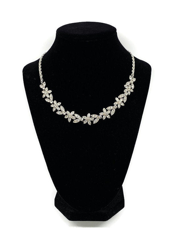 Midcentury Rhinestone Necklace signed ORA - Duckwells