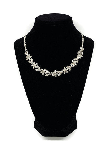 Midcentury Rhinestone Necklace signed ORA - Duckwells