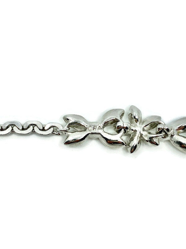 Midcentury Rhinestone Necklace signed ORA - Duckwells