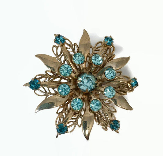 Midcentury Rhinestone Pin Brooch - Duckwells