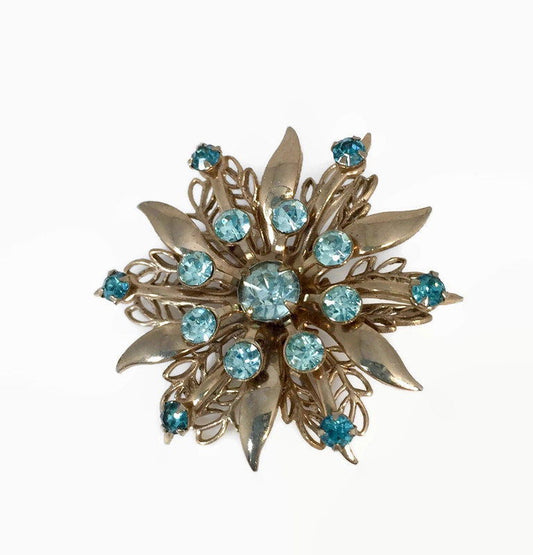 Midcentury Rhinestone Pin Brooch - Duckwells