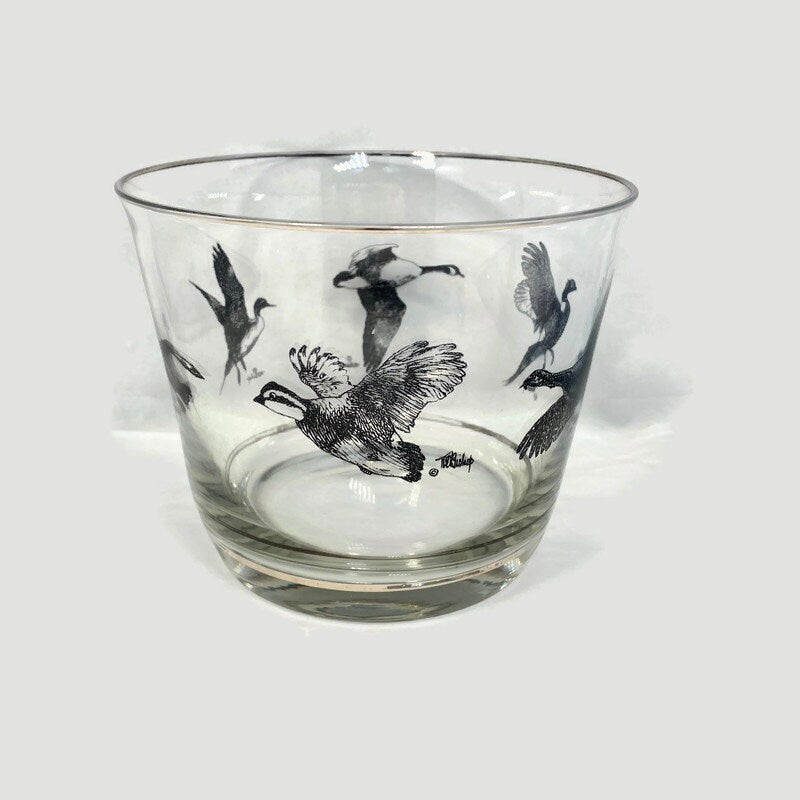 Midcentury Richard Bishop Glass Ice Bucket or Chip Bowl - Duckwells
