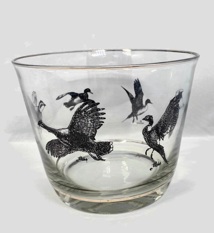 Midcentury Richard Bishop Glass Ice Bucket or Chip Bowl - Duckwells