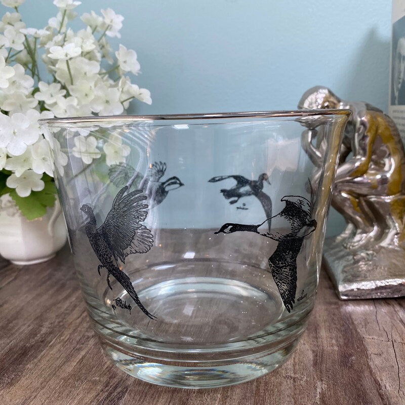 Midcentury Richard Bishop Glass Ice Bucket or Chip Bowl - Duckwells