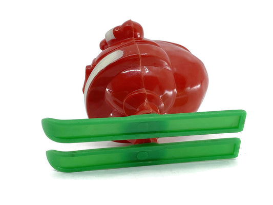 Midcentury Santa Claus on Skies Plastic Candy Container at Duckwells