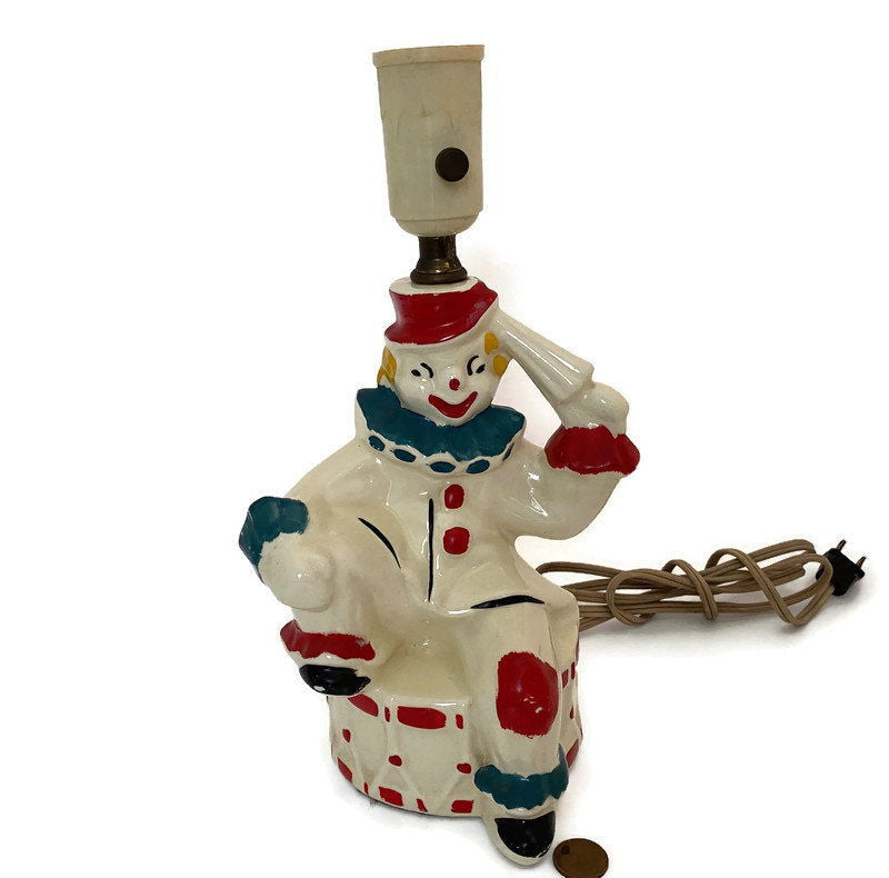 Midcentury Shawnee Circus Clown Lamp - Duckwells