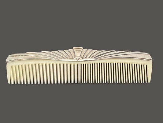 Midcentury Silverplate Hair Comb - Duckwells