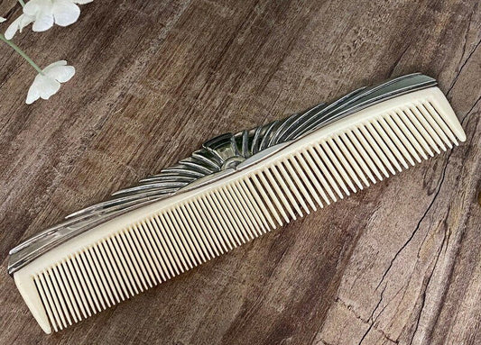Midcentury Silverplate Hair Comb - Duckwells