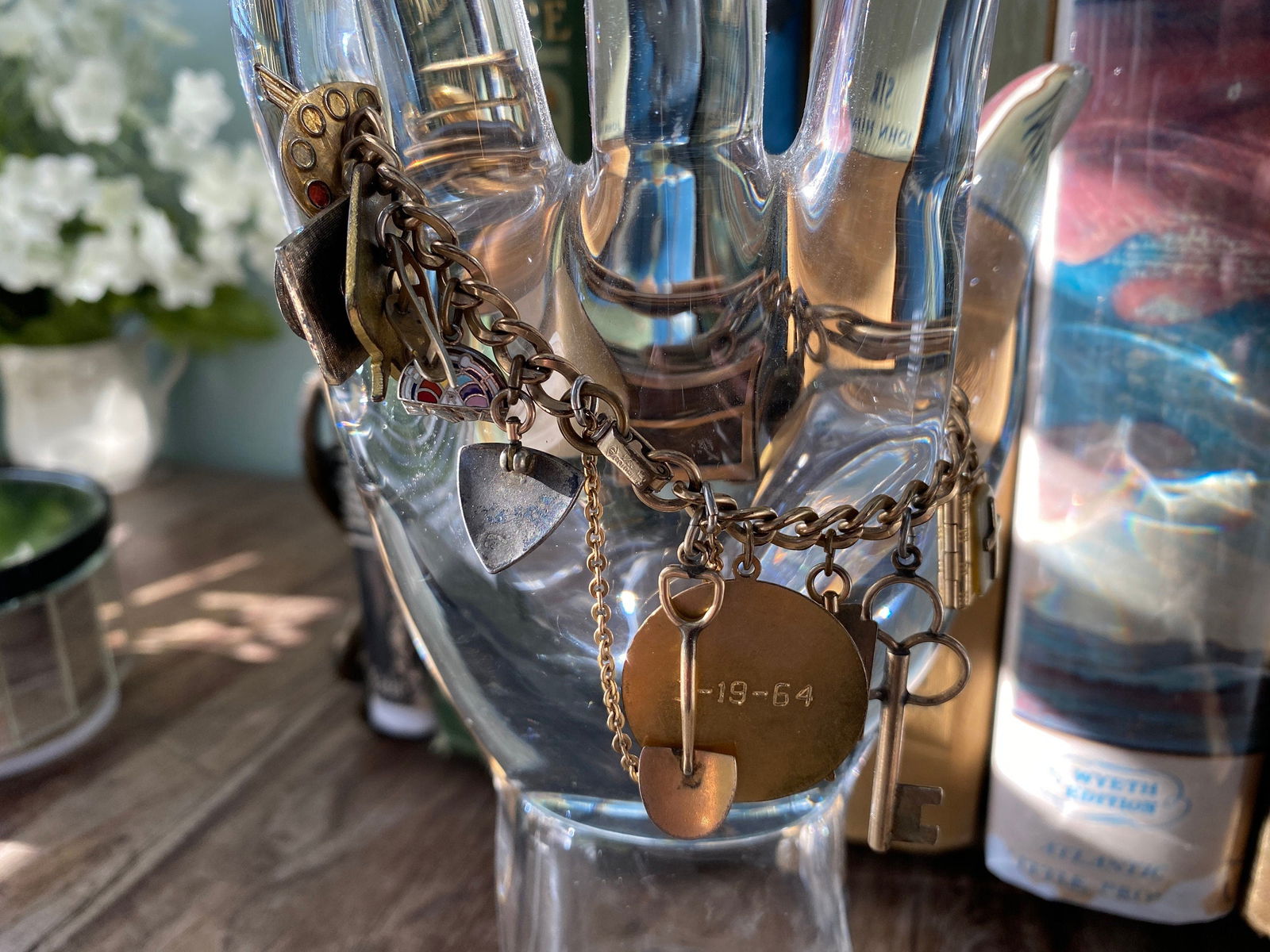 Midcentury Sorority Gold Filled Charm Bracelet - Duckwells