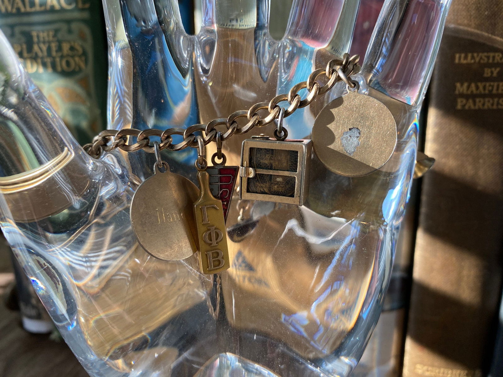Midcentury Sorority Gold Filled Charm Bracelet - Duckwells