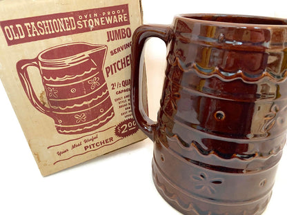 Midcentury Stoneware Pitcher in Original Box - Duckwells
