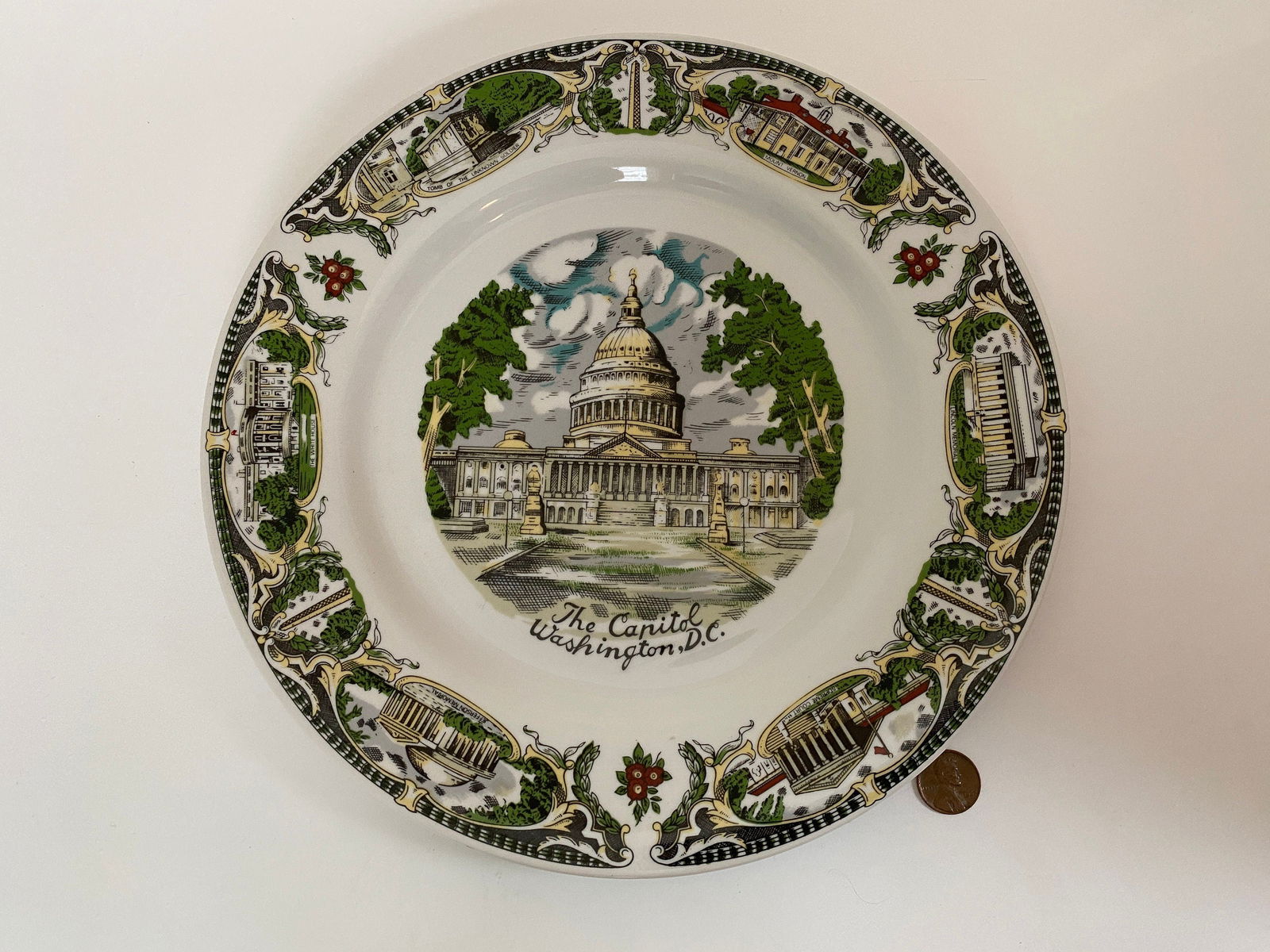 Midcentury US Capitol Washington DC Souvenir Plate - Duckwells