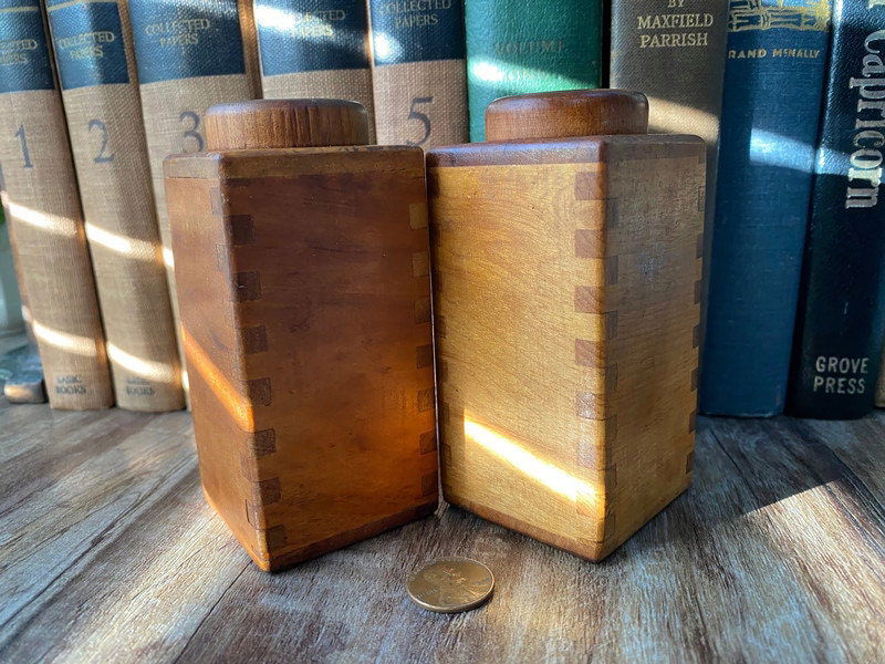 Midcentury Wood Salt and Pepper Shakers - Duckwells