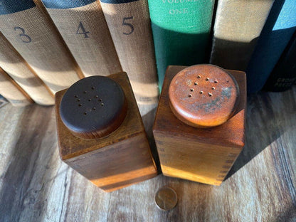 Midcentury Wood Salt and Pepper Shakers - Duckwells