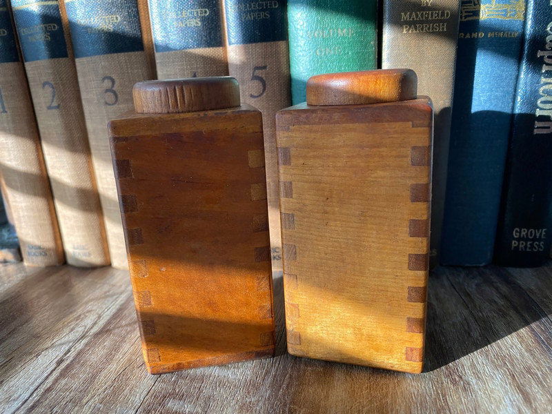 Midcentury Wood Salt and Pepper Shakers - Duckwells