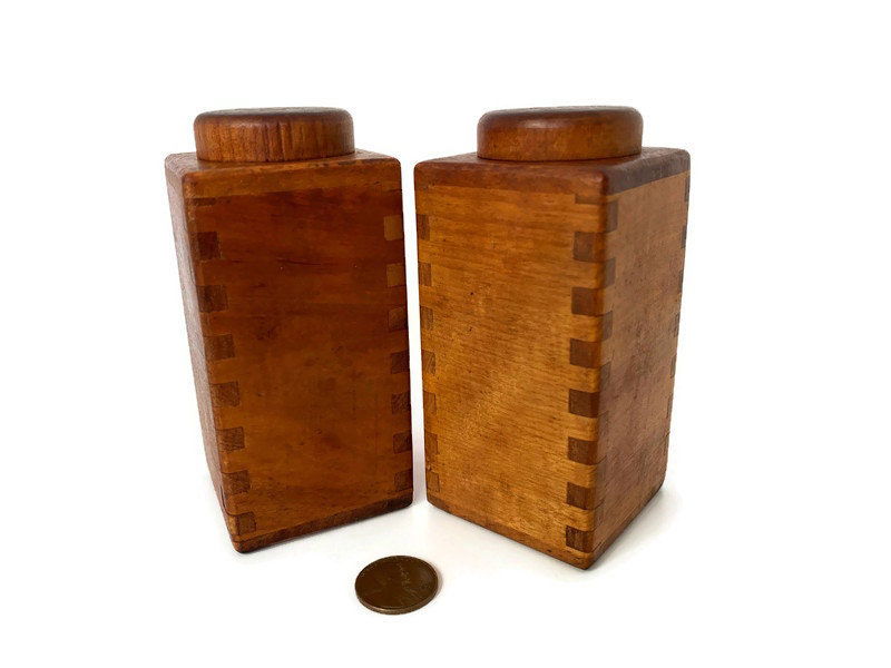 Midcentury Wood Salt and Pepper Shakers - Duckwells